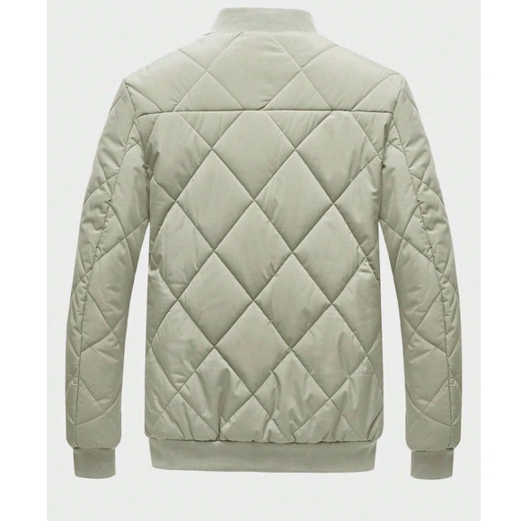 Men’s Zip Up Quilted Fleece Lined Jacket - Picture 6 of 11